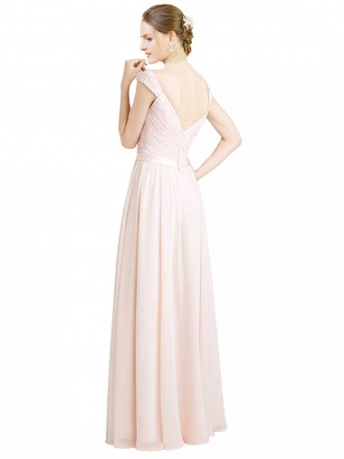 Sweetheart A-Line Chiffon Bridesmaid Dress with Ruched Lace Bodice Canada