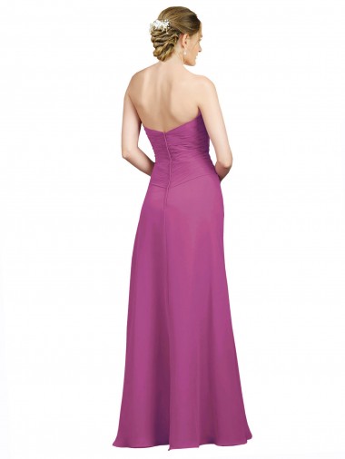 Sweetheart Neckline Pleated Chiffon Bridesmaid Dress with Low Back Canada