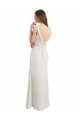 Long Chiffon Bridesmaid Dress with Boat Neckline and Satin Collar Canada