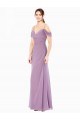 Draped Off the Shoulder Sweetheart Chiffon Bridesmaid Dress with Button Back Canada