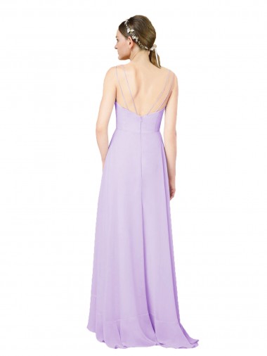 High-Low Chiffon Bridesmaid Dress with Ruffle Detail Canada