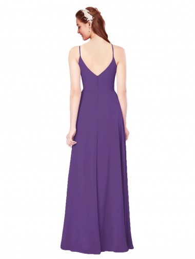 High Halter Chiffon Bridesmaid Dress with Keyhole Canada