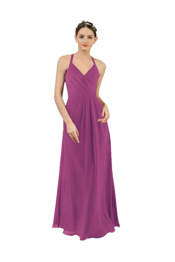 Sassy Chiffon Bridesmaid Dress with Halter Neckline Canada