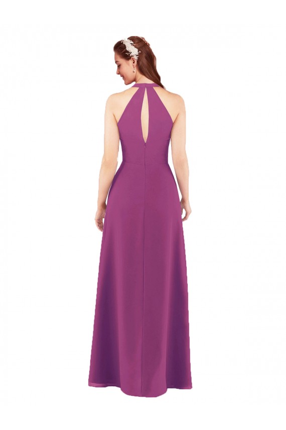 Sassy Chiffon Bridesmaid Dress with Halter Neckline Canada