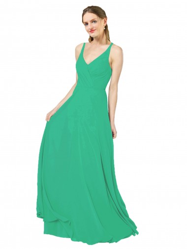 Shop Classic Chiffon Bridesmaid Dress with Lace-Up Back Canada