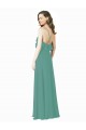 Full Length Chiffon Bridesmaid Dress with Ruffled V-Neckline Canada