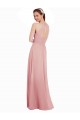 Chiffon Bridesmaids Dress with Draped Bodice and Keyhole Back Canada