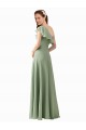 Chiffon Bridesmaids Dress with Ruffles Flutter Sleeves Canada