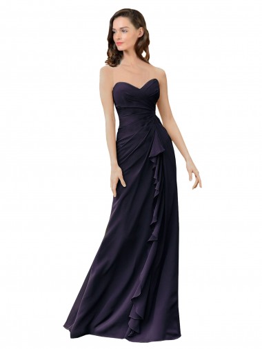 Shop Strapless Chiffon Bridesmaids Dress with Sweetheart Neckline Canada