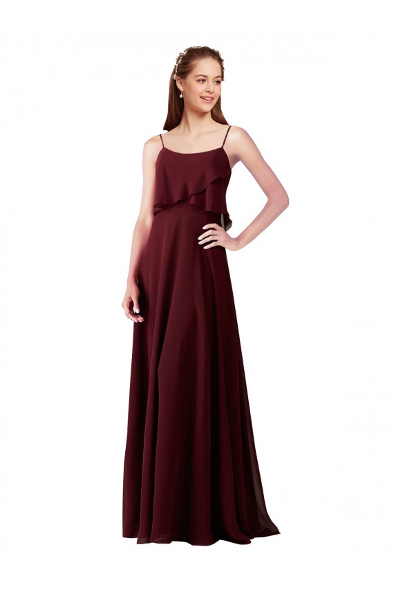 Chiffon Bridesmaids Dress with Spaghetti Straps Canada