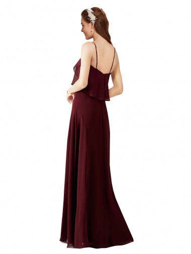 Chiffon Bridesmaids Dress with Spaghetti Straps Canada