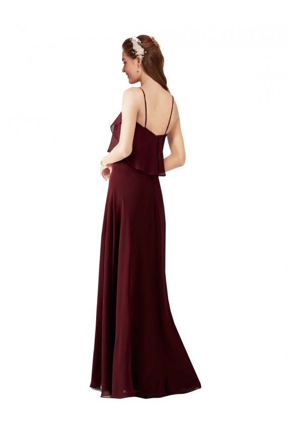 Chiffon Bridesmaids Dress with Spaghetti Straps Canada