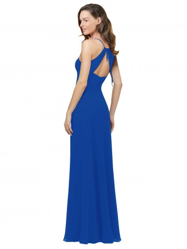 Chiffon Bridesmaid Dress with Deep V-Neck and Spaghetti Straps Canada