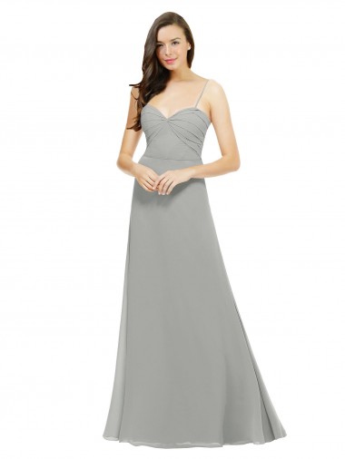 Chiffon Bridesmaid Dress with Sweetheart Neckline and Adjustable Straps Canada