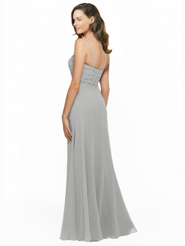 Chiffon Bridesmaid Dress with Sweetheart Neckline and Adjustable Straps Canada