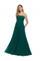 Chiffon Bridesmaid Dress with Pleated Bodice and Straps Canada