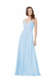 Long V-Neck Chiffon Bridesmaid Dress with Keyhole Back Canada