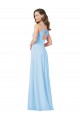 Long V-Neck Chiffon Bridesmaid Dress with Keyhole Back Canada