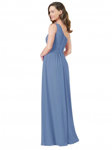 Pleated One Shoulder Chiffon Bridesmaid Dress Canada