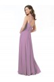 Floral Detailed Chiffon Bridesmaid Dress with Keyhole Back Canada