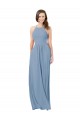 Chiffon Bridesmaid Dress with High Halter Neckline Canada