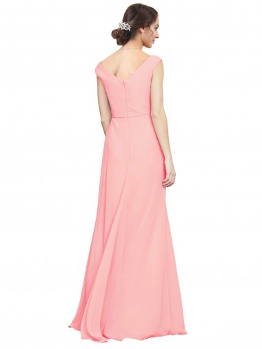Luxe Chiffon Bridesmaid Dress with Shoulder Tip Gathered Bodice Canada