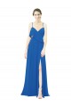 Spaghetti Strap Chiffon Bridesmaids Dress with Asymmetrical Ruffle and Front Slit Canada