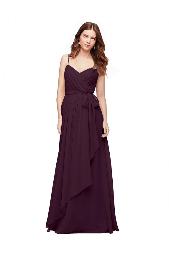 Wrapped Sweetheart Neckline Long Chiffon Bridesmaid Dress  Canada