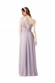 One Shoulder Chiffon Bridesmaid Dress with Front Keyhole and Shirred Bodice Canada
