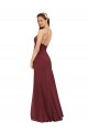 High Halter Neck Long Chiffon Bridesmaid Dress with Low Scoop Back Canada