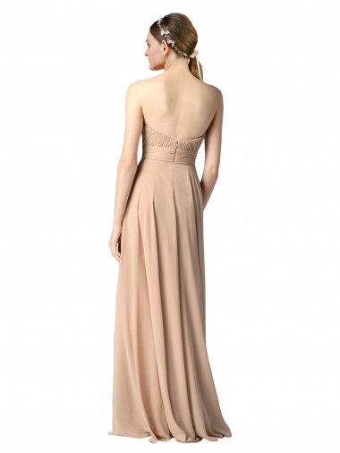 Luxe Chiffon Bridesmaid Dress with Sweetheart Neckline and Shirred Bodice Canada