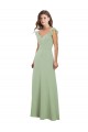 Draped Sweetheart Chiffon Bridesmaid Dress with Ruffled Cap Sleeves Canada