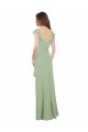 Draped Sweetheart Chiffon Bridesmaid Dress with Ruffled Cap Sleeves Canada