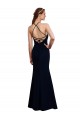 Fluted Long Chiffon Bridesmaid Dress with Halter Neckline and Keyhole Canada