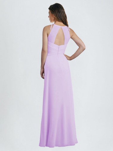 Sweetheart Long Chiffon Bridesmaid Dress with Halter Straps Canada