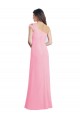Single Shoulder Chiffon Bridesmaid Dress with Draped Bodice Canada