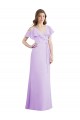 Ruffled Neckline Cold Shoulder Long Chiffon Bridesmaid Dress Canada