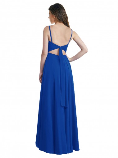 Draped High Low Chiffon Bridesmaid Dress with Cross Over Bodice Canada