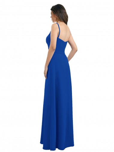 One Shoulder A-Line Chiffon Bridesmaid Dress with Pleated Bodice Canada
