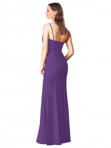 Strapless Chiffon Bridesmaid Dress with Pleated Wrap Bodice and Side Slit Canada