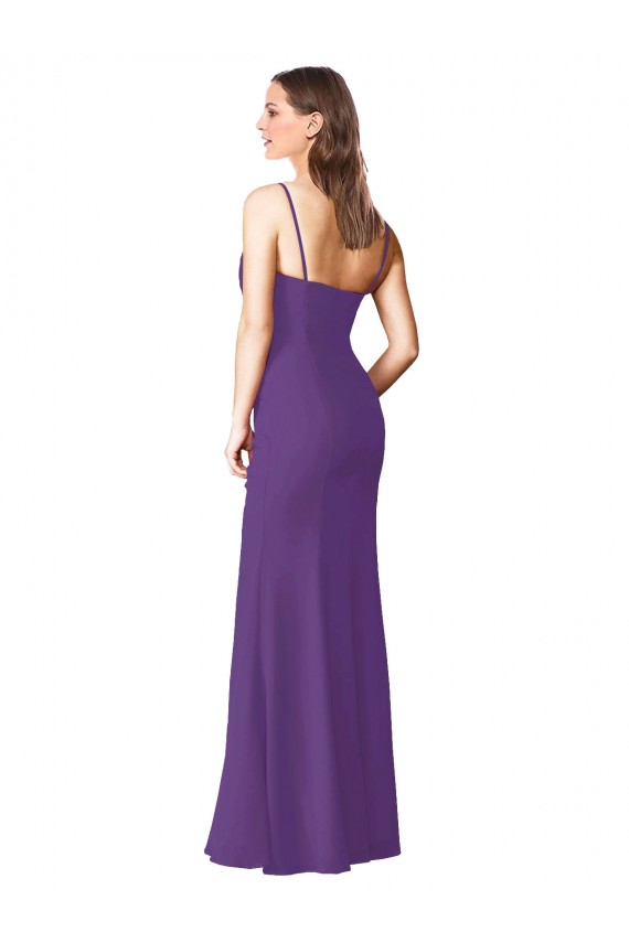 Strapless Chiffon Bridesmaid Dress with Pleated Wrap Bodice and Side Slit Canada