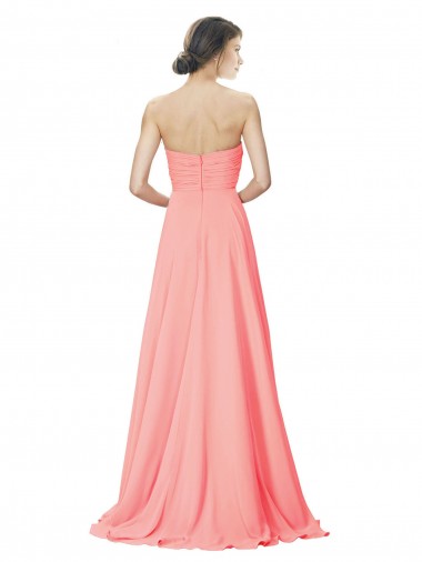 Strapless Chiffon Bridesmaid Dress with Ruched Sweetheart Neckline Canada