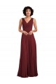 Sleeveless V-Neck Pleated Chiffon Bridesmaid Dress Canada