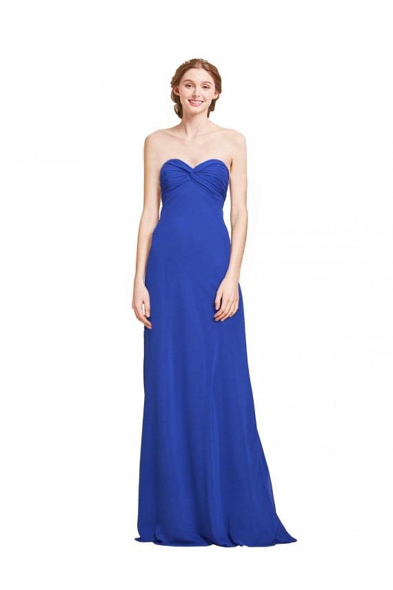 Sweetheart Neckline Chiffon Ruched Bodice Tie Back Bridesmaid Dress Canada