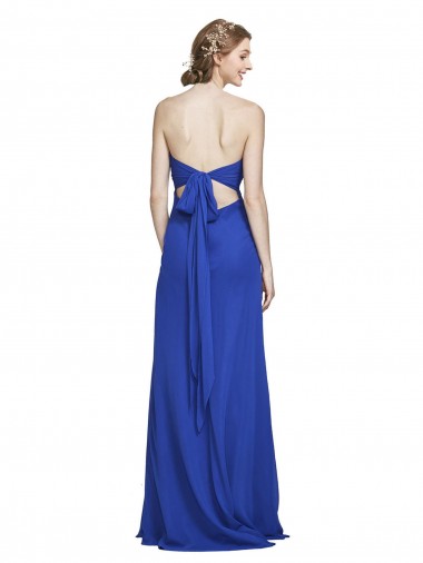 Sweetheart Neckline Chiffon Ruched Bodice Tie Back Bridesmaid Dress Canada