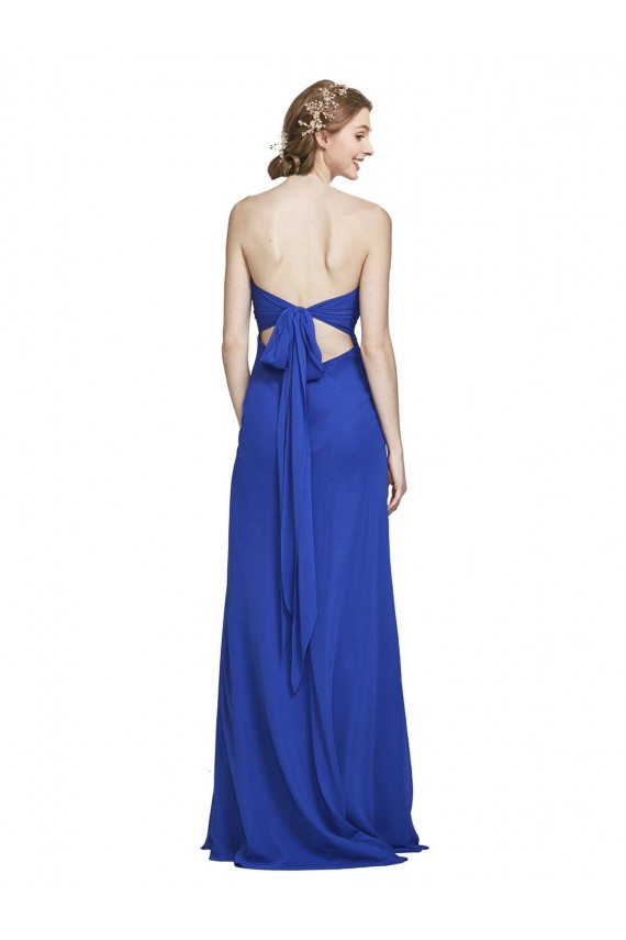 Sweetheart Neckline Chiffon Ruched Bodice Tie Back Bridesmaid Dress Canada
