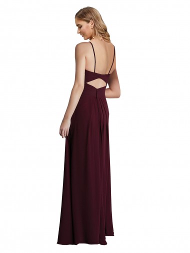 Long Chiffon Bridesmaid Dress with Sweetheart Neckline Canada