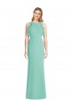 Jewel Neck Mermaid Open Back Chiffon Bridesmaid Dress