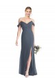 Off the Shoulder Criss Cross Bodice Trumpet Chiffon Bridesmaid Dress