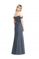 Off the Shoulder Criss Cross Bodice Trumpet Chiffon Bridesmaid Dress